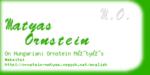 matyas ornstein business card